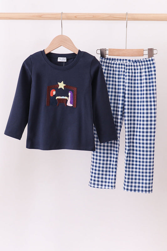 Boys Navy Nativity Set