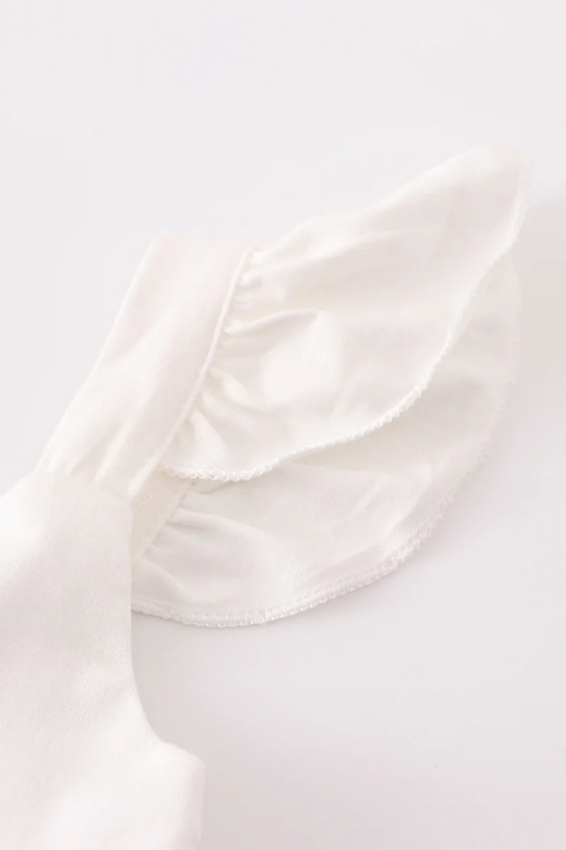 White Flutter Tiered Dress