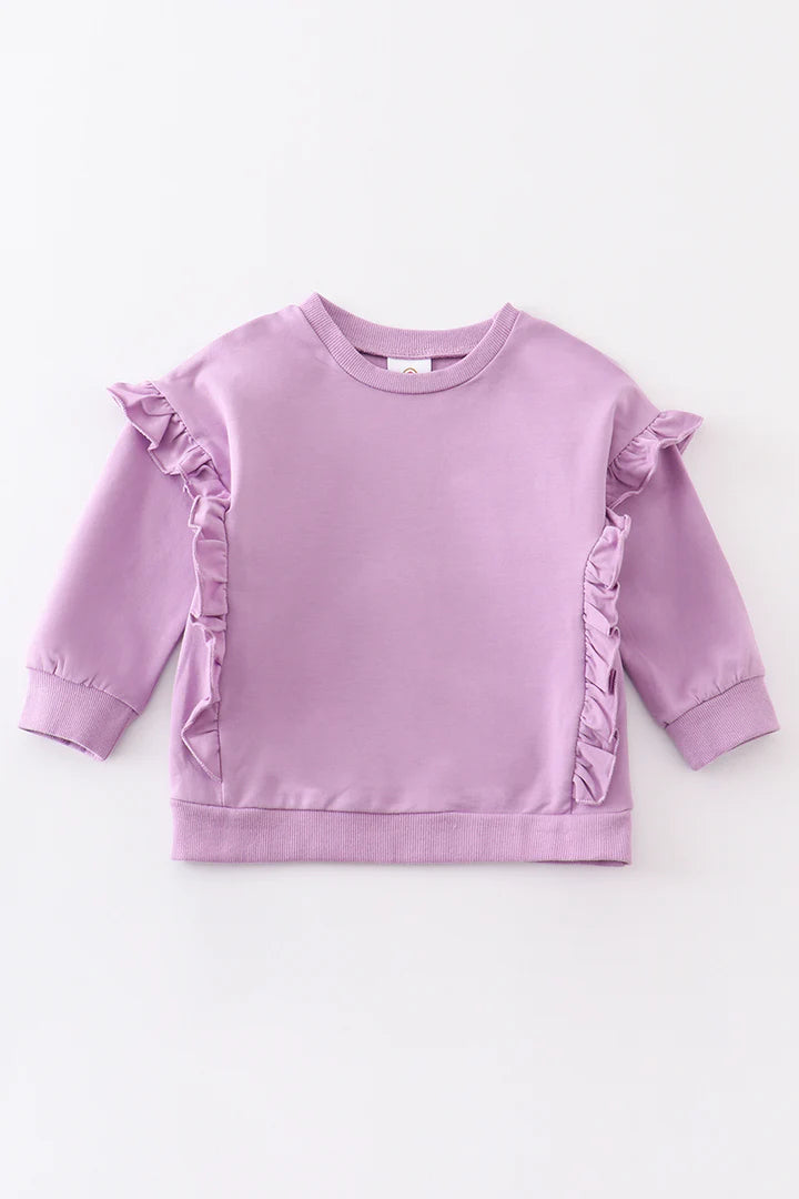 Purple Ruffle Sweatshirt