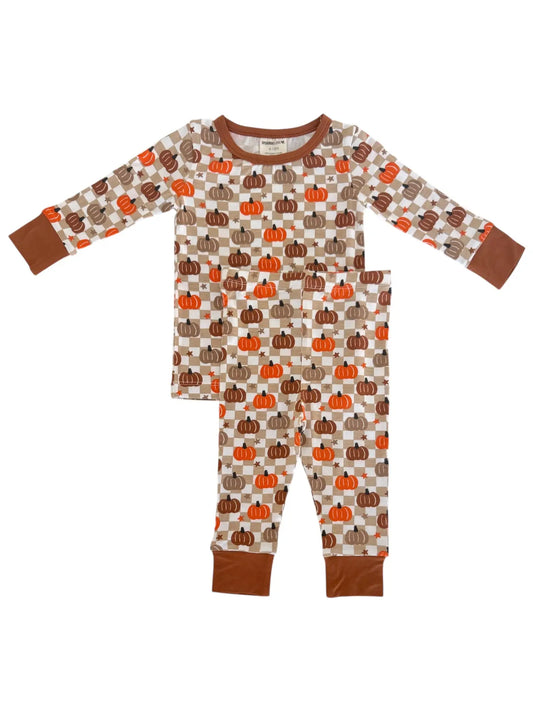 Pumpkin Checkerboard PJ Set