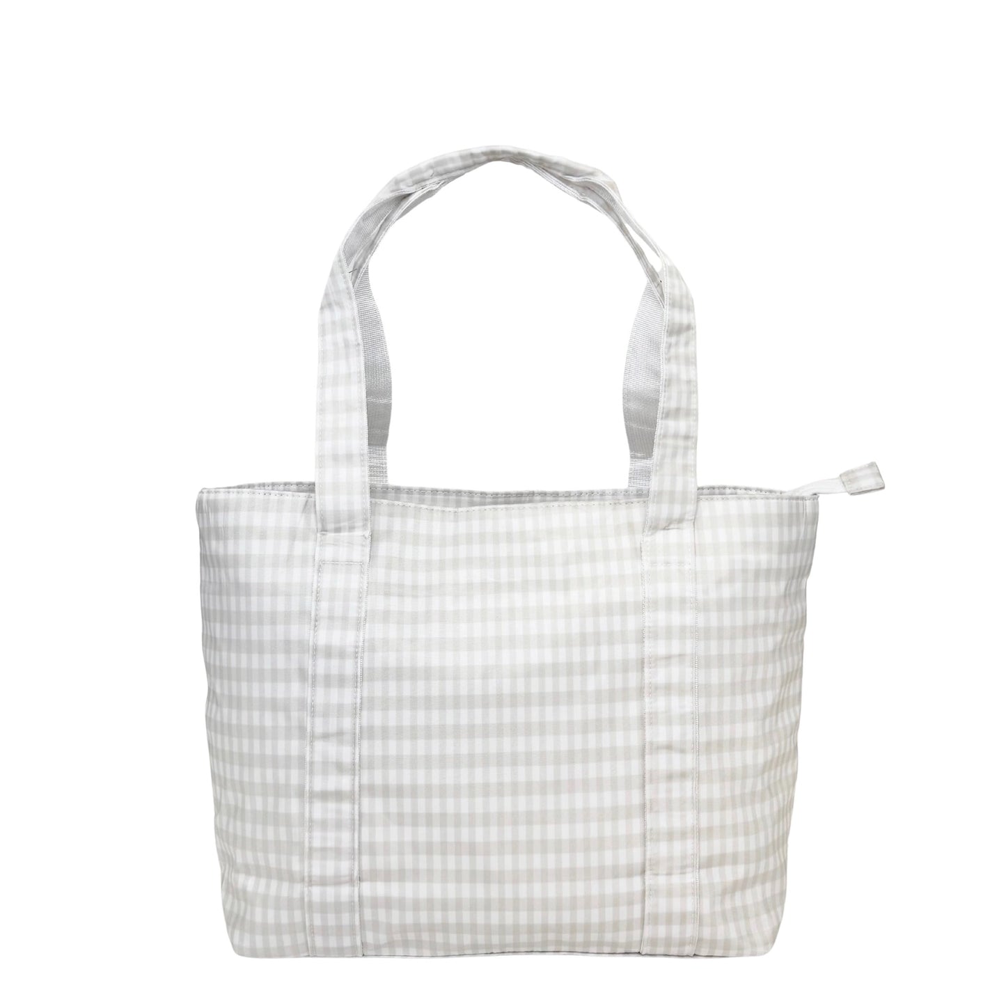 Khaki Gingham Tote Bag