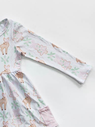 Pink Deer Ruffle Dress