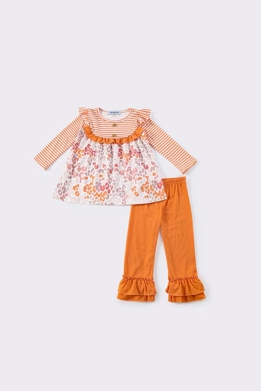 Orange Leopard Stripe Set