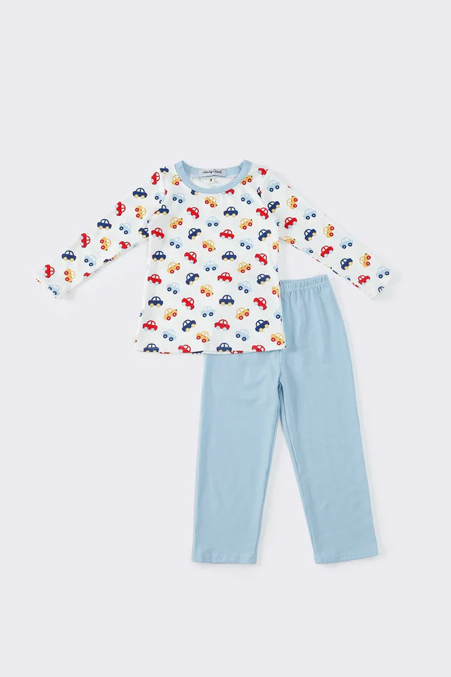 Blue Cars Pants Set