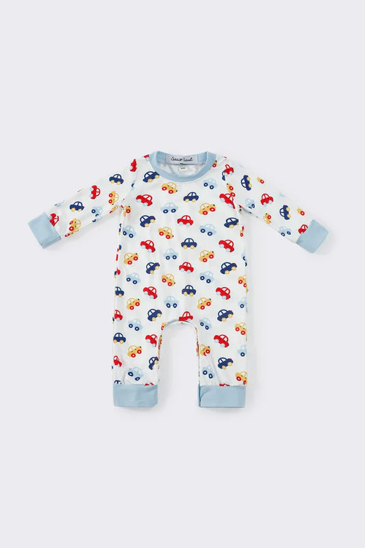 Blue Cars Romper