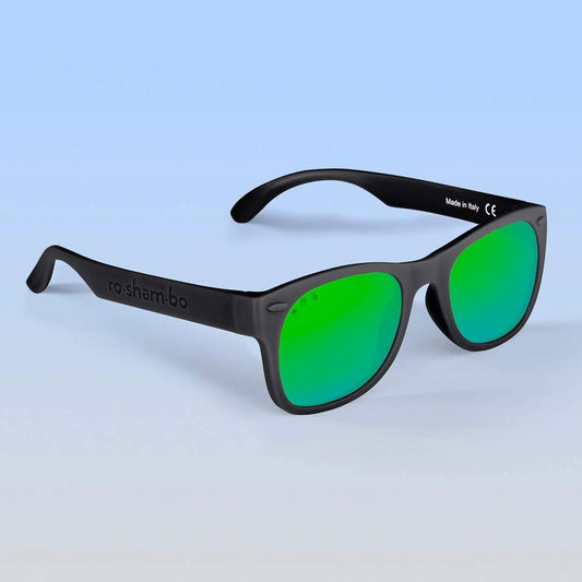 Roshambo Eyewear: Black with Green Polarized Lenses