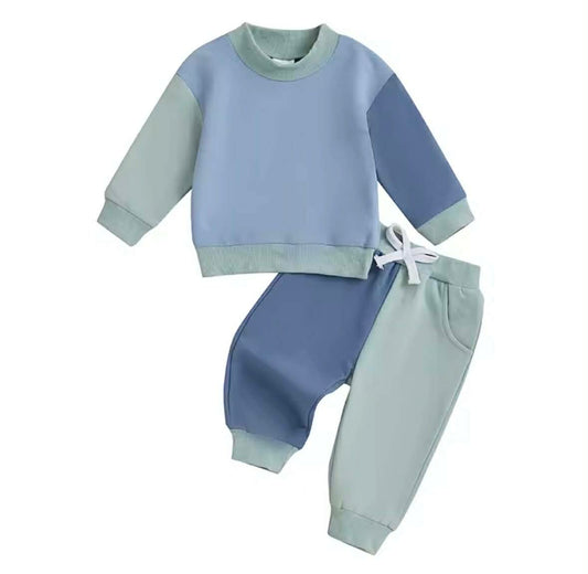 Blue Colorblock Set