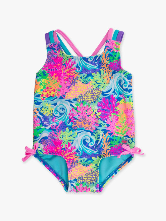 Neon Coral Cross Back 1pc
