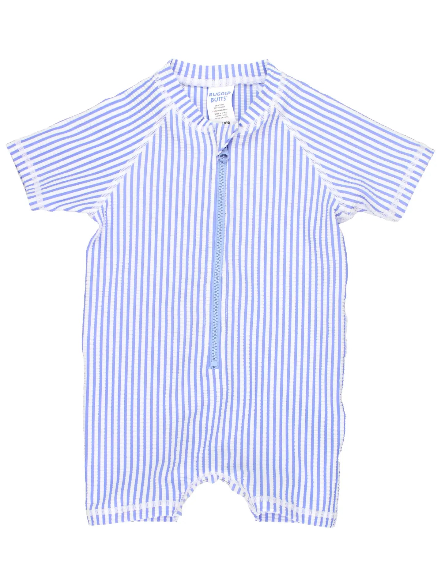 Boys Seersucker One Piece Rash Guard