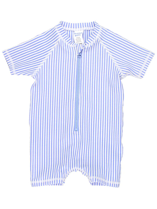 Boys Seersucker One Piece Rash Guard