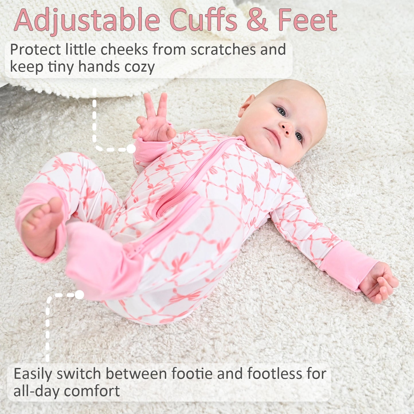 Pink Bows Bamboo Sleeper