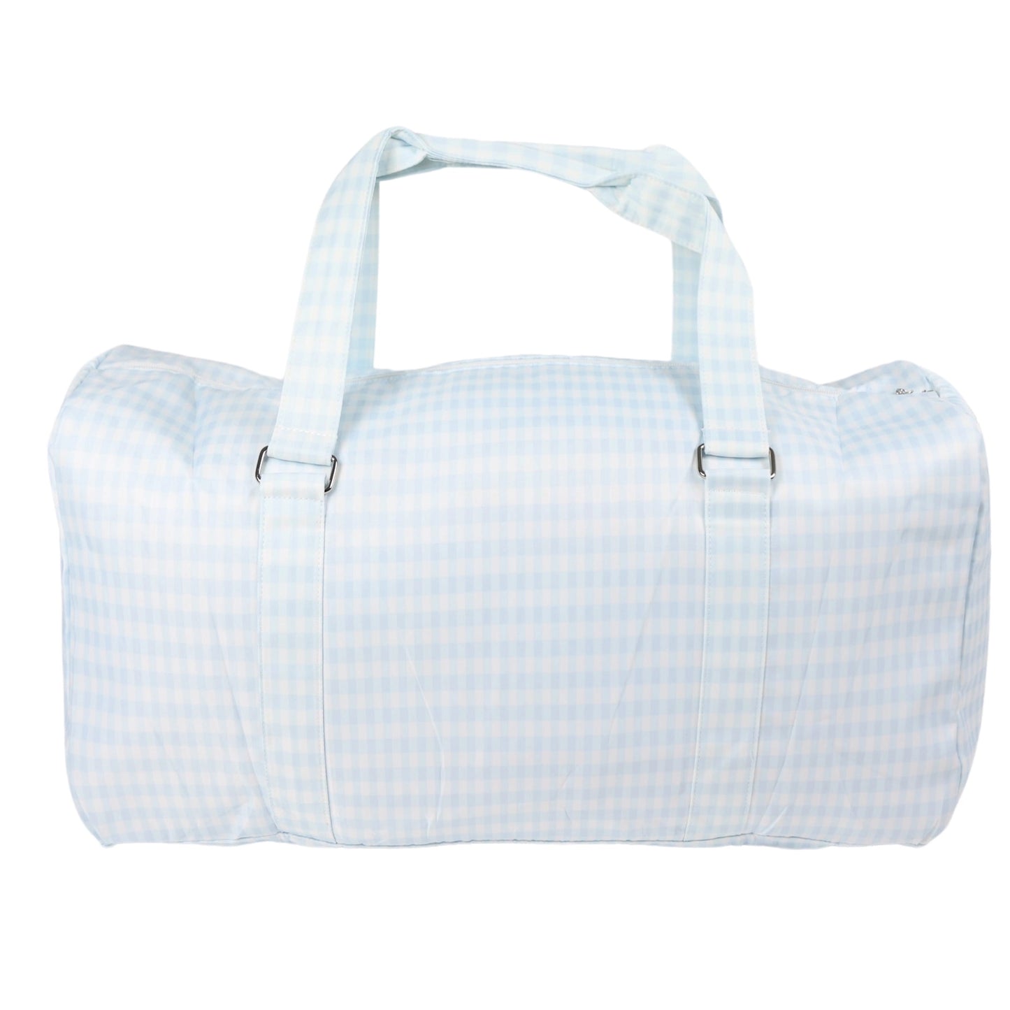 Lt Blue Gingham Duffel Bag