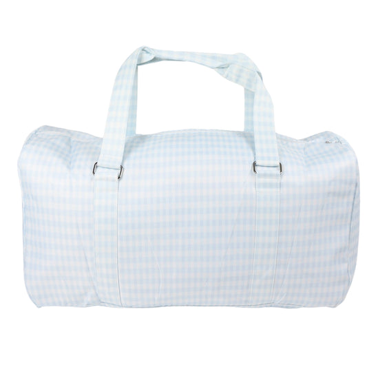 Lt Blue Gingham Duffel Bag