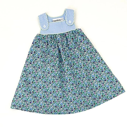 Gingham Floral Tab Dress