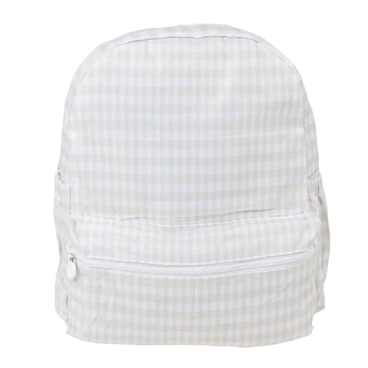 Backpack: Khaki Gingham