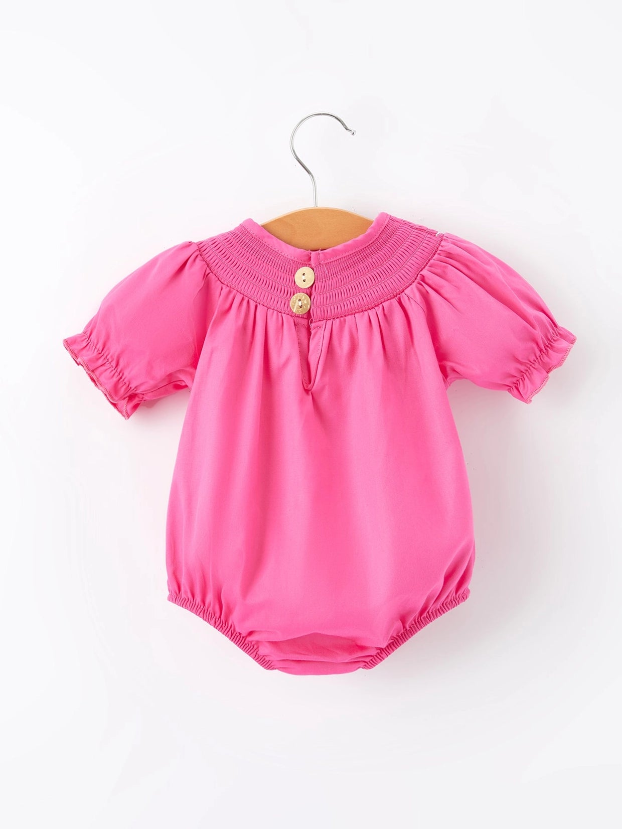 Pink Bow Smocked Bubble