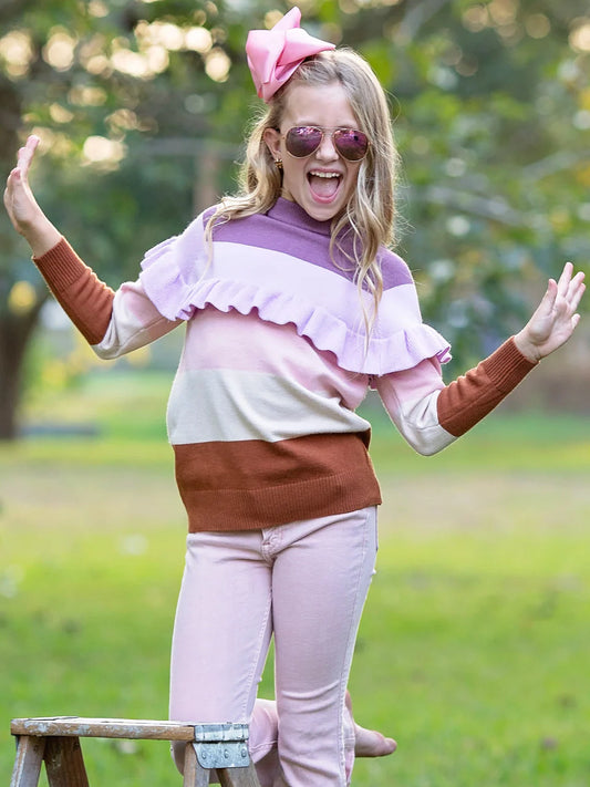 Lavender Haze Ruffle Sweater