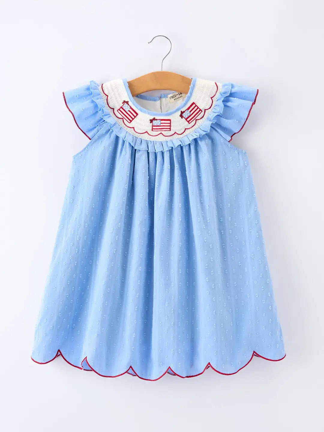 Smocked Flag BittyDot Dress