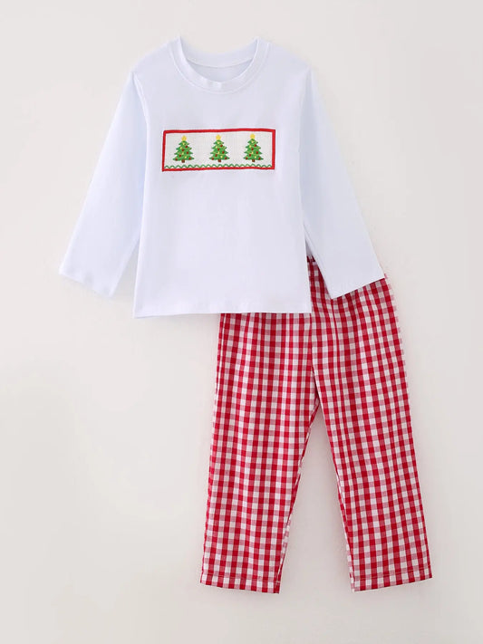 Smocked Tree Pants Set