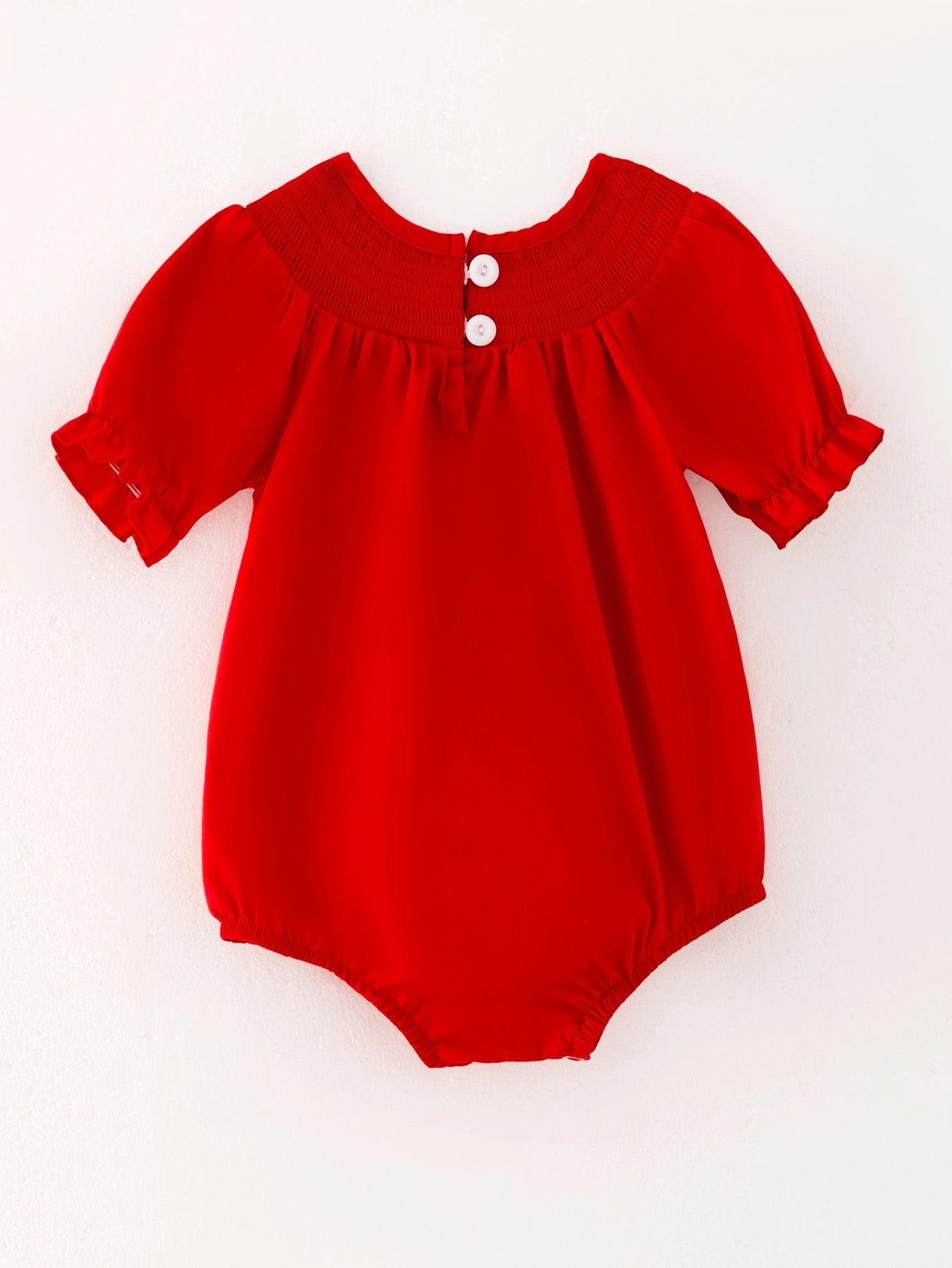 Red Bow Smocked Bubble