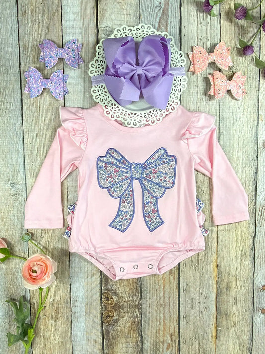 Purple Floral Bow Bubble