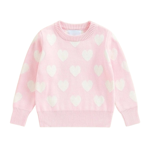 Pink Knit Heart Sweater