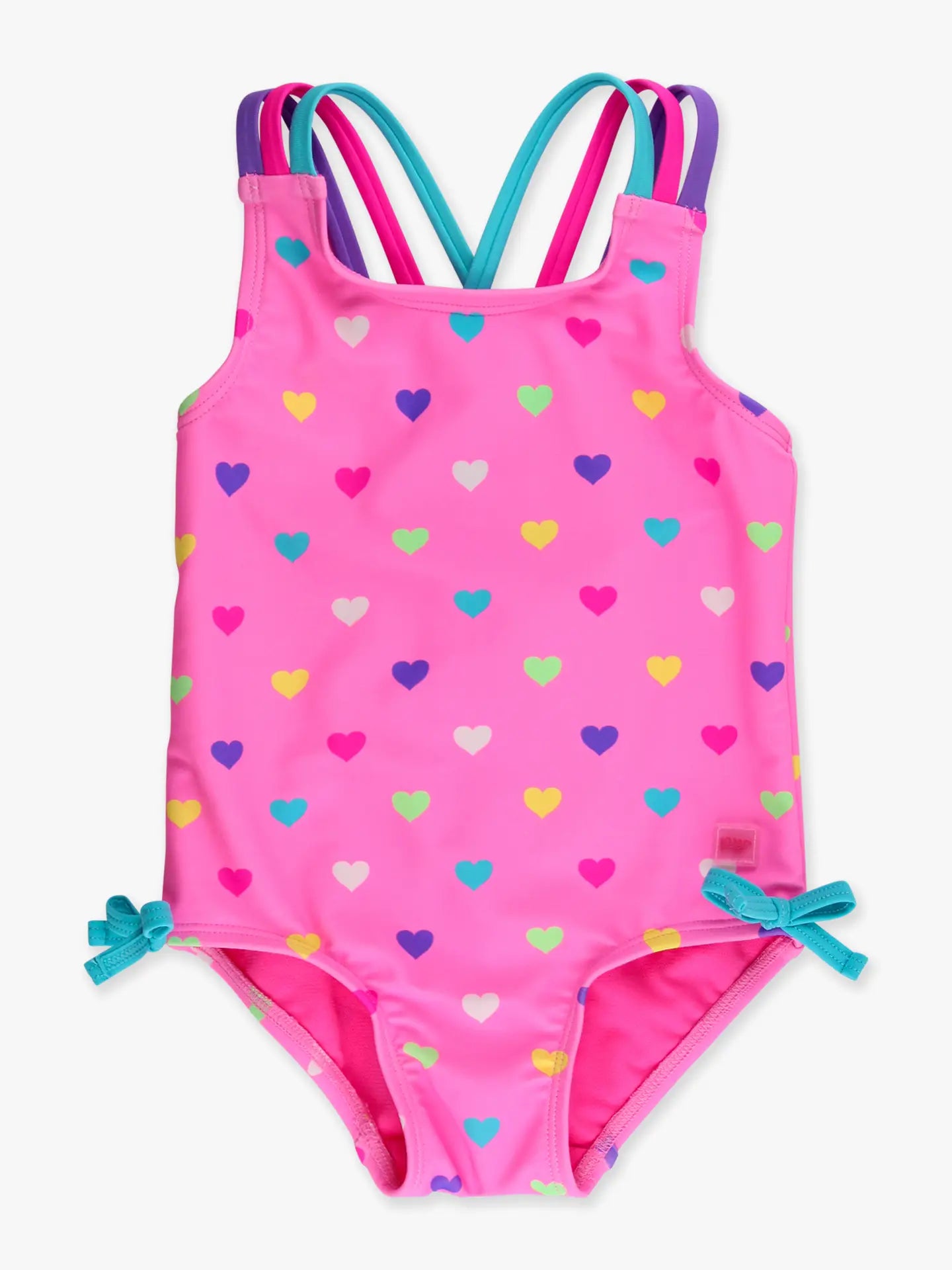 Neon Hearts Cross Back Swim