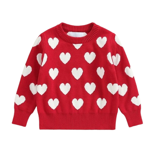 Red Knit Heart Sweater