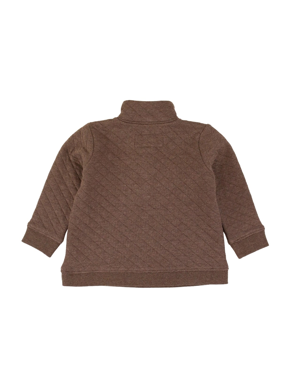 Brown Quilted Quarter Snap Sweatshirt