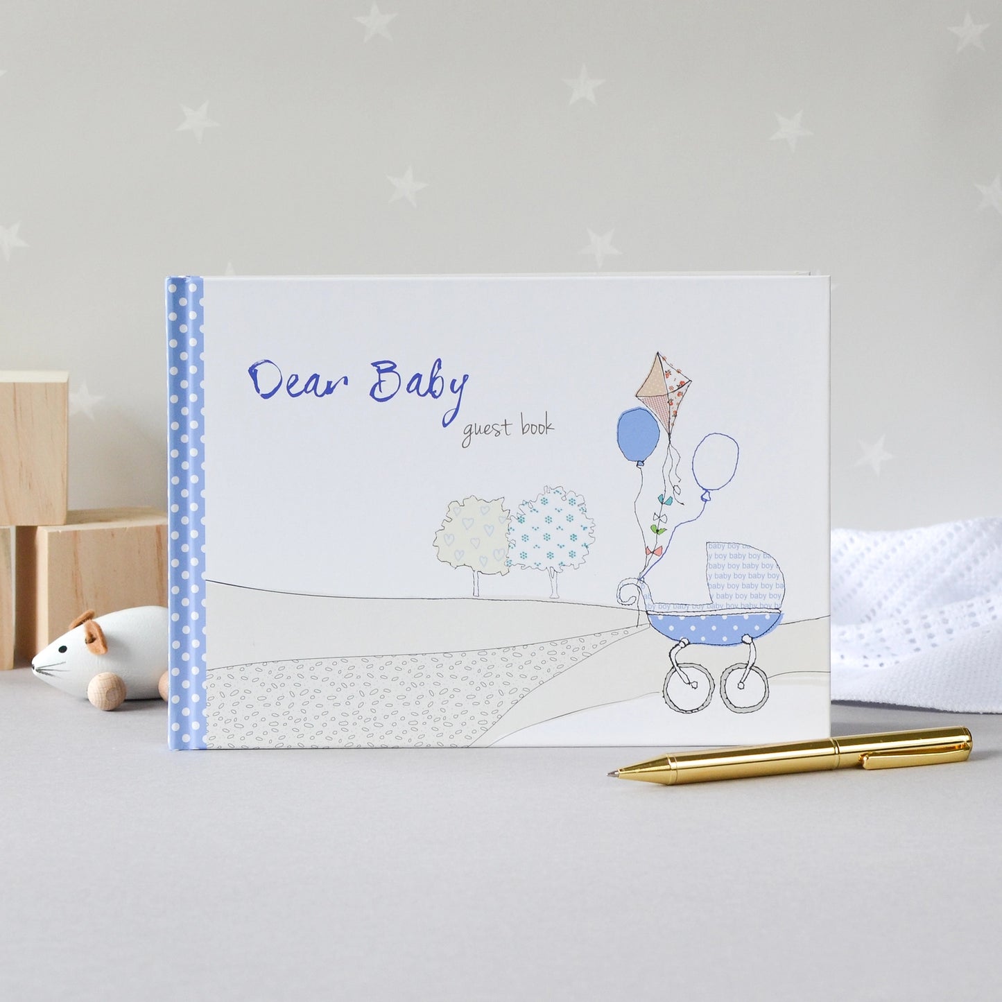 Dear Baby Guest Book: Blue