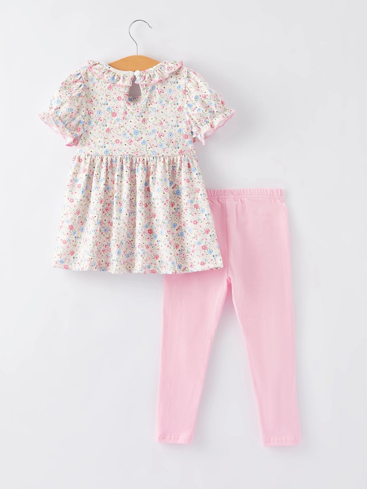 Floral Football Smocked Set