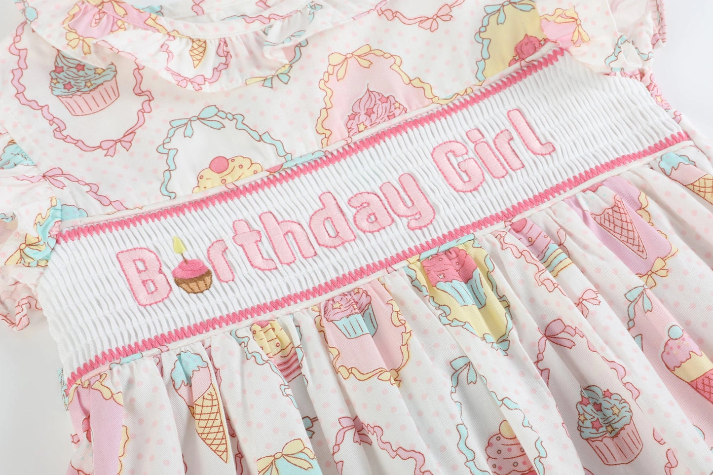 Smocked Birthday Girl Tie Dress