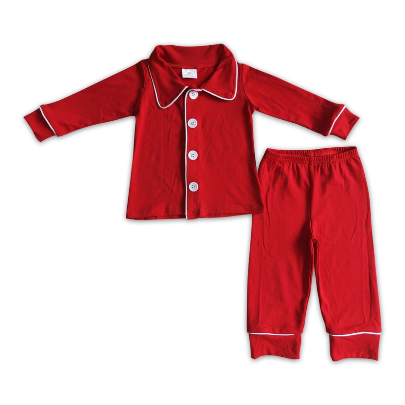 Red Button Down Pajama Set