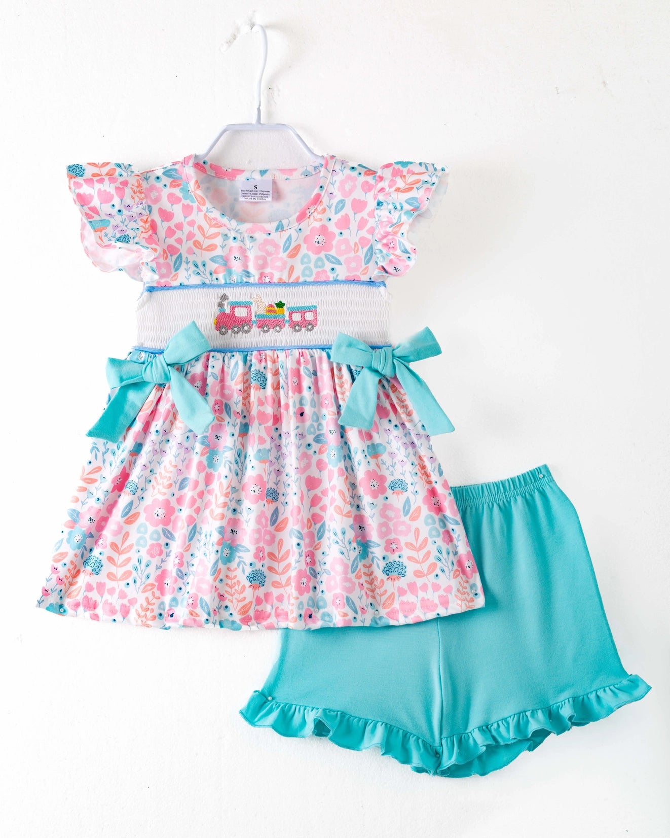 Easter Train Smocked Ruffle Set