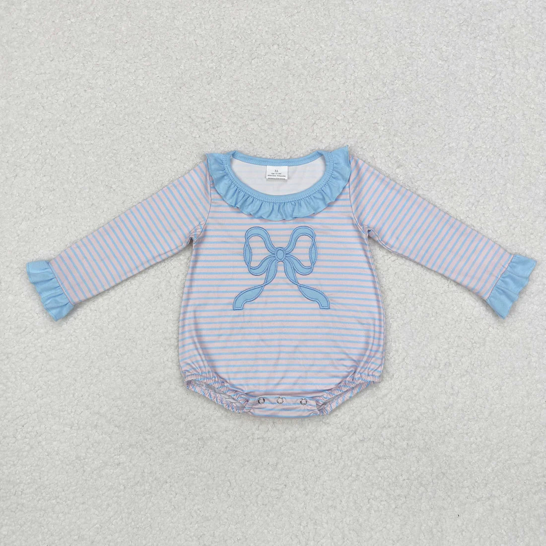 Embroidered Bow Striped Bubble