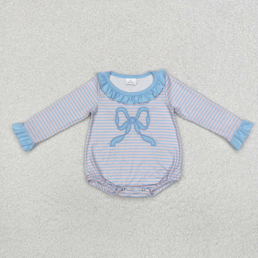 Embroidered Bow Striped Bubble