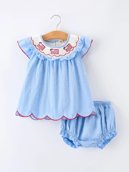 Smocked Flag BittyDot Set