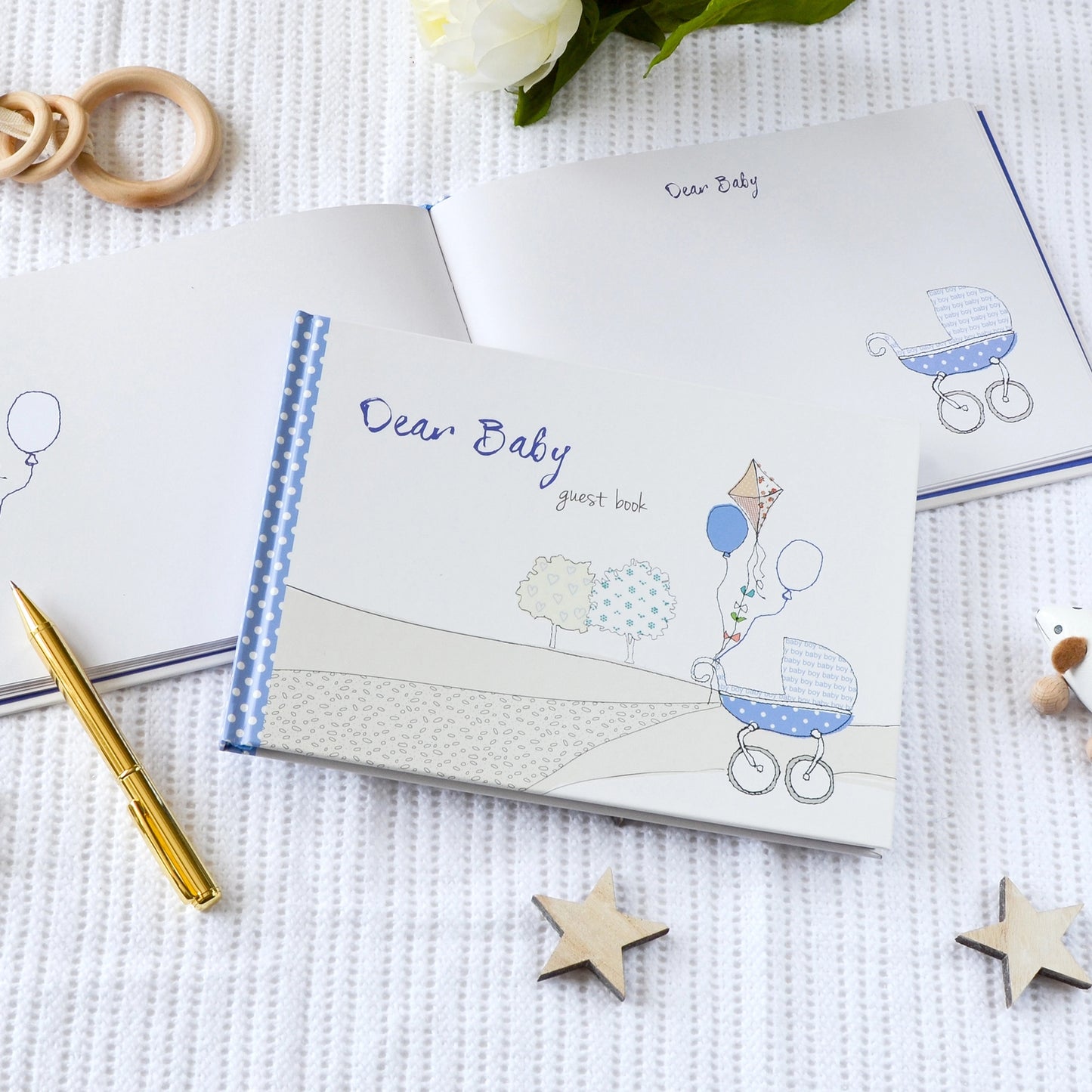 Dear Baby Guest Book: Blue