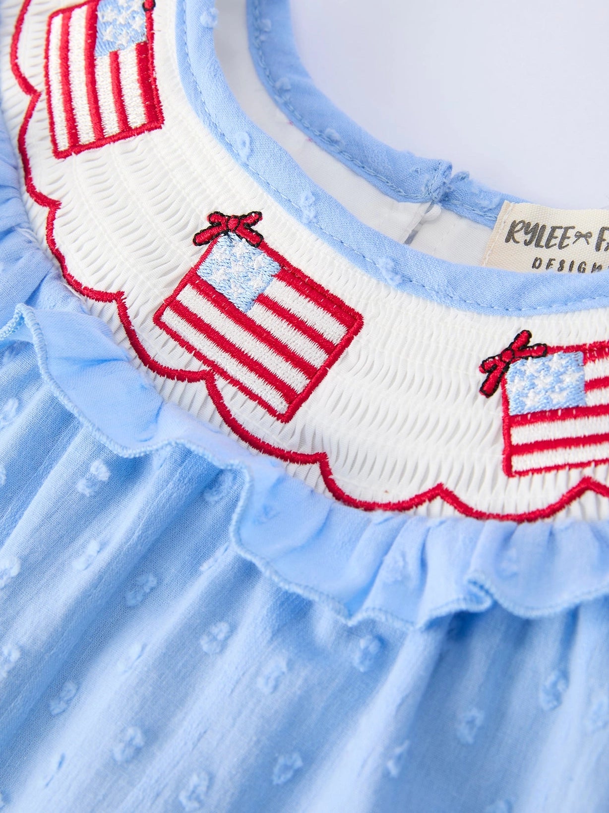 Smocked Flag BittyDot Set