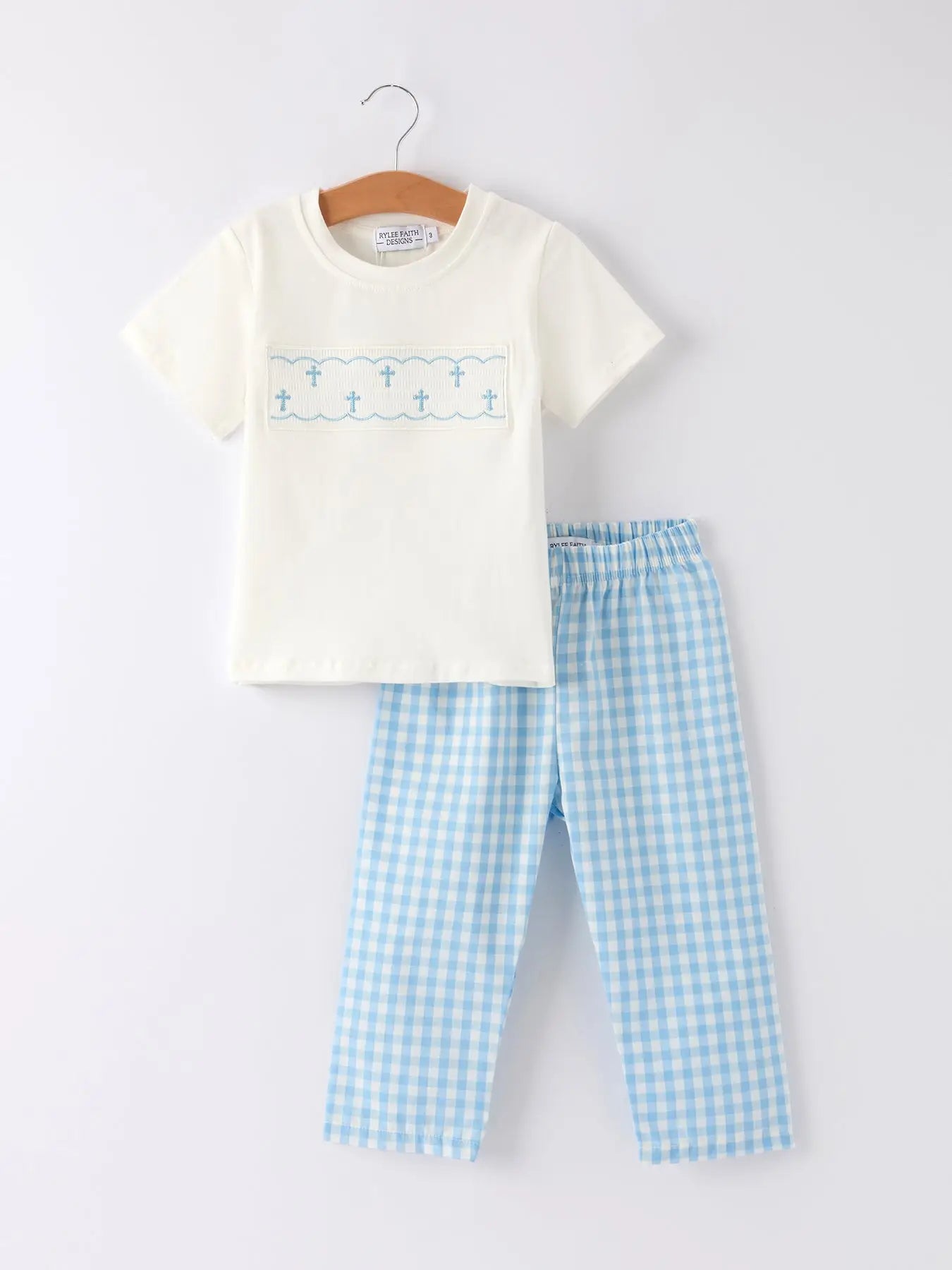 Boys Smocked Crosses Set