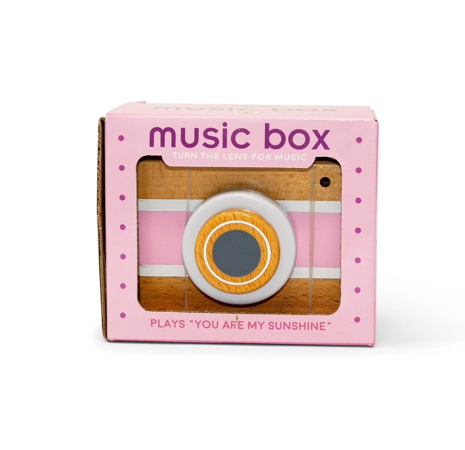 Vintage Camera Music Box: Pink