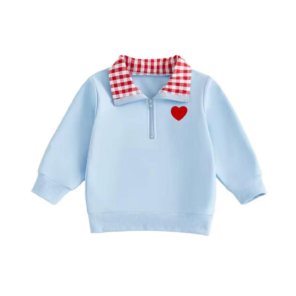 Quarter Zip Heart Pullover