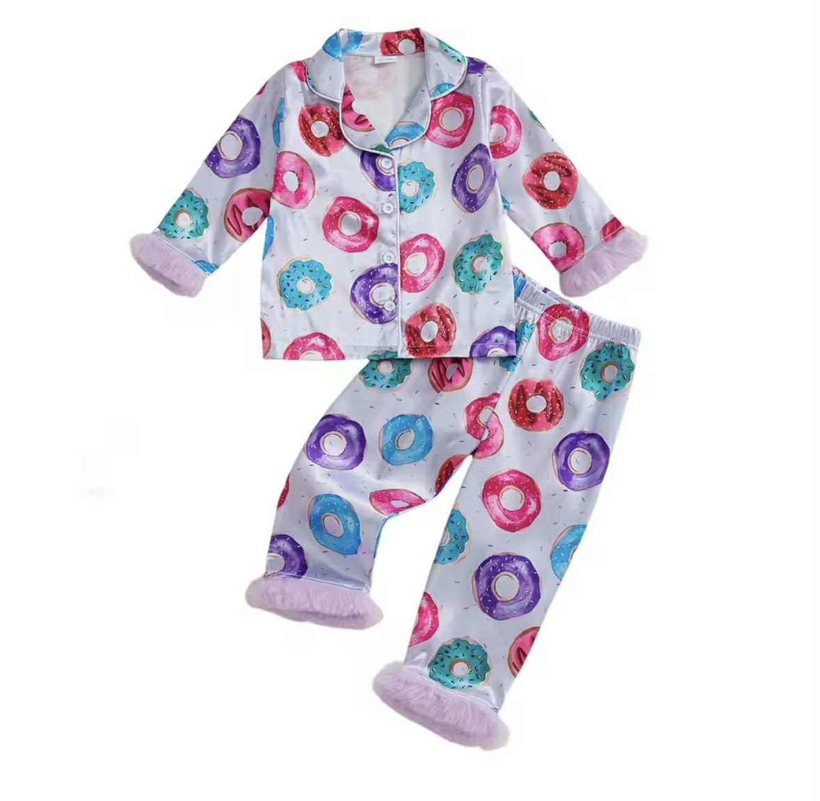 Donut Feathered Silk PJs