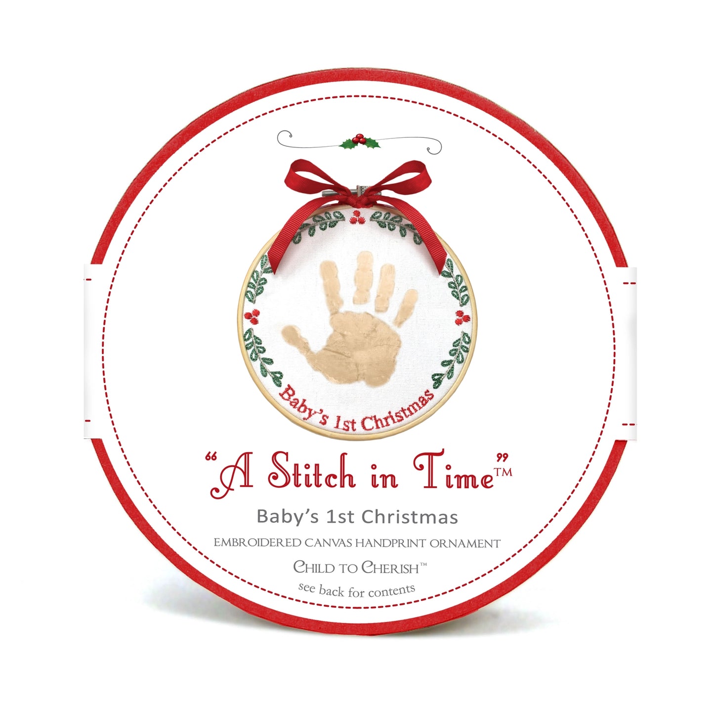 A Stitch in Time Handprint Ornament