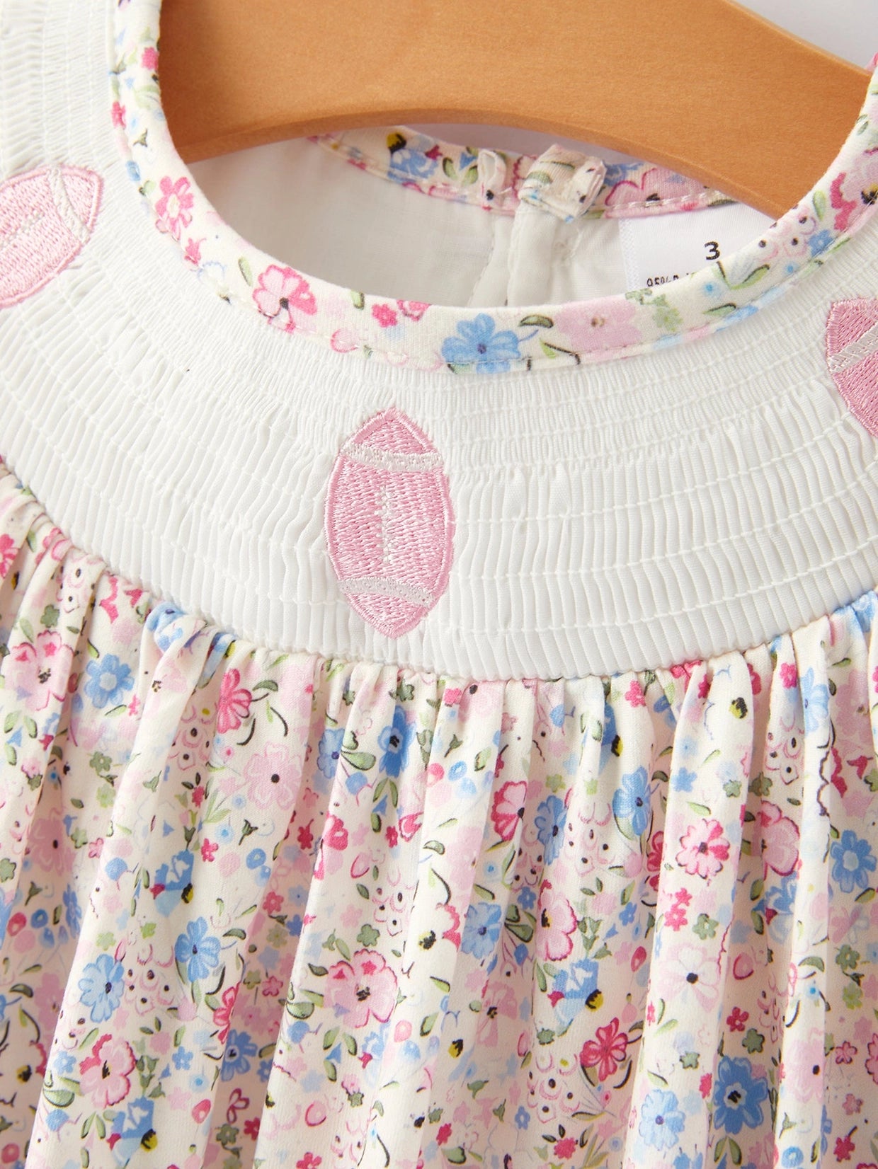 Floral Football Smocked Dress