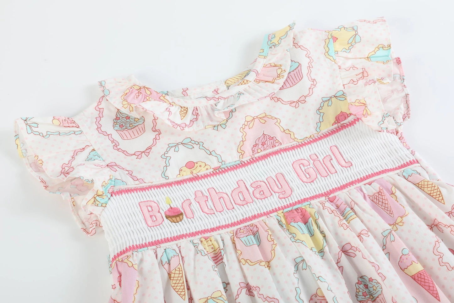 Smocked Birthday Girl Tie Dress