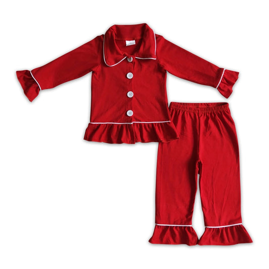 Red Ruffle Pajama Set