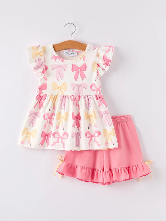 School Bows Shorts Set