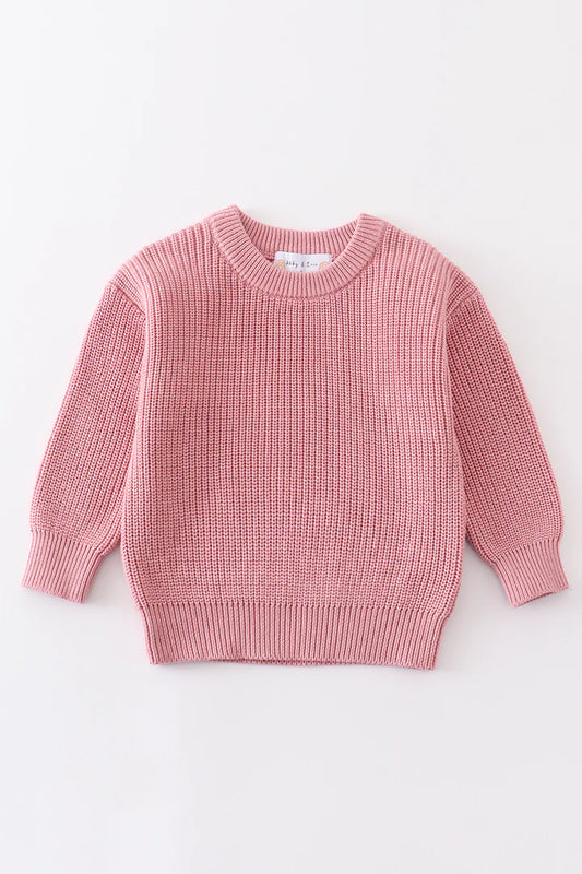 Knit Pullover Sweater: Rose