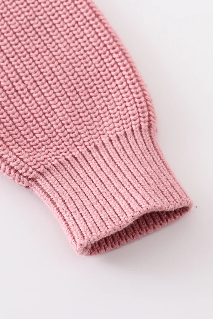 Knit Pullover Sweater: Rose